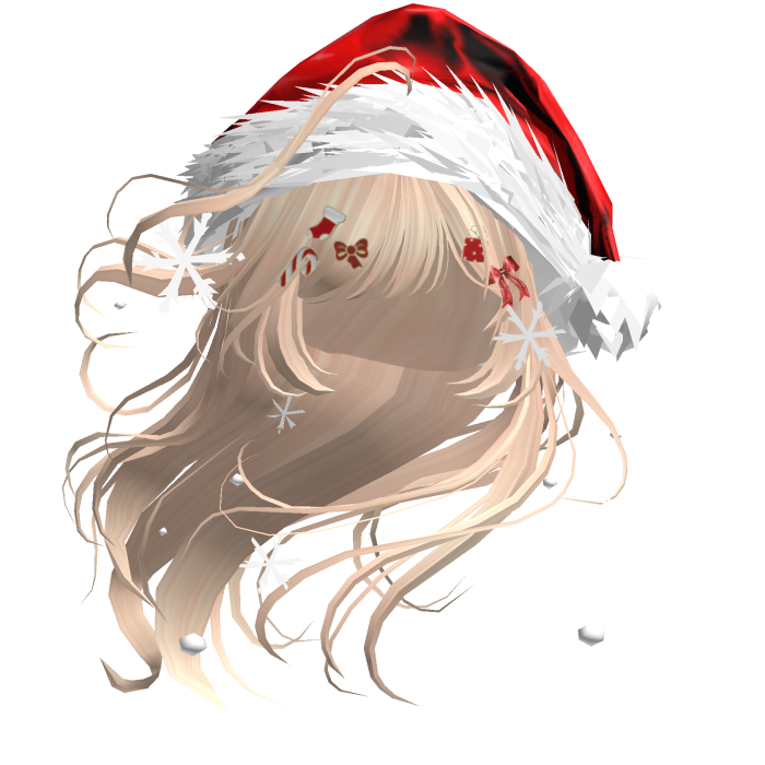 Lush Windy Hair w/Santa Hat (Blonde)