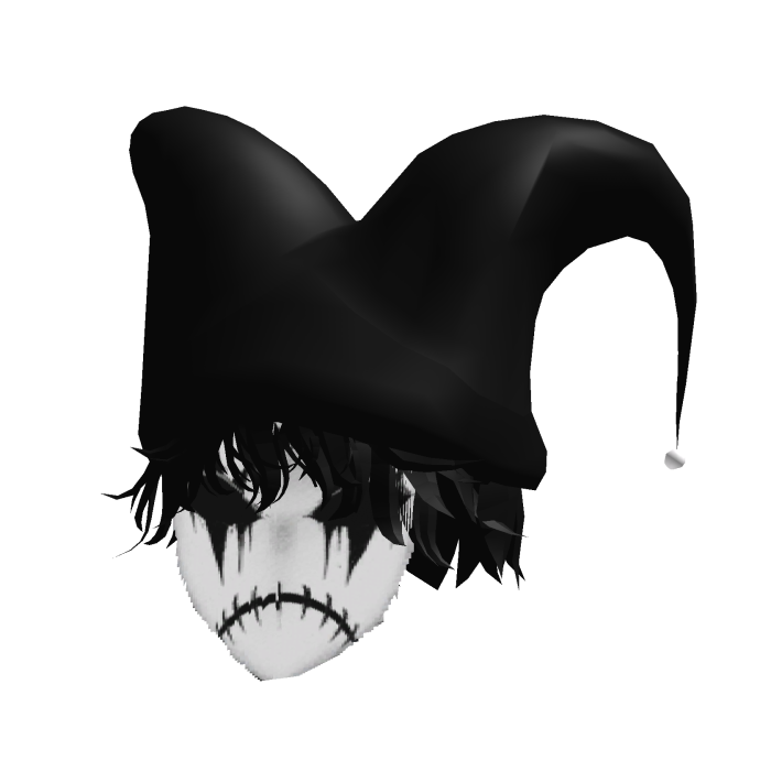 [Animated] Dark Emo Harlequin Mask w/ Checker Hair