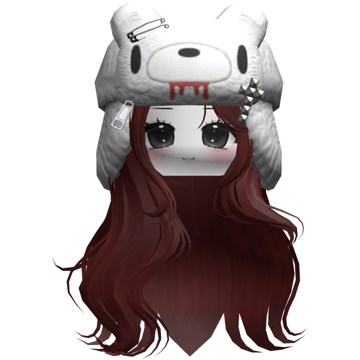Fuzzy Bear Ushanka Flowy Long Hair (Red)