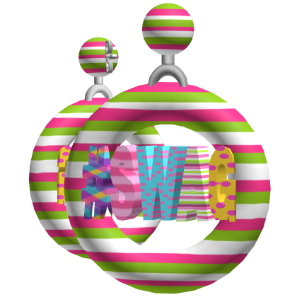 #SWAG Striped Earrings [Pink & Green] Roblox item