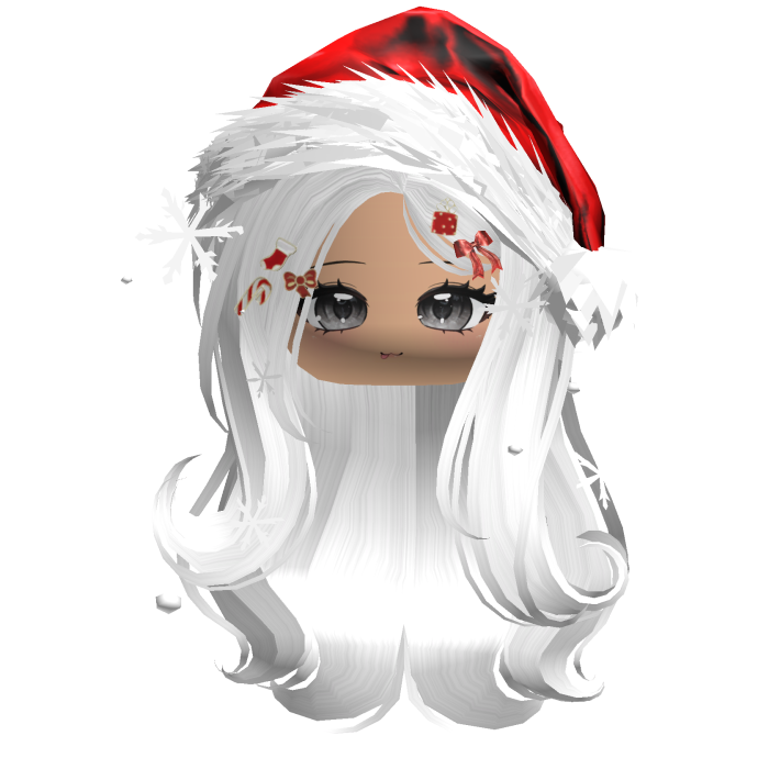 Lush Gentle Swirls w/Santa Hat (White)
