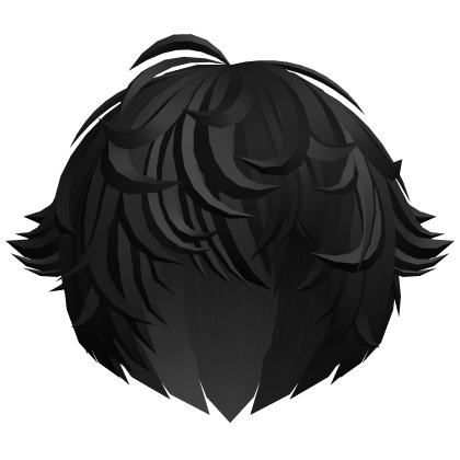 black emo moe vkei messy anime hair with tufts Roblox item