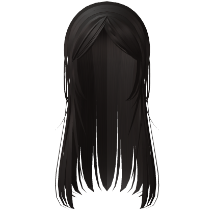 Cute Dark Brown Long Wispy Straight Emo Doll Hair Roblox item