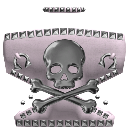 alt emo studded skull top w piercings in pink Roblox item