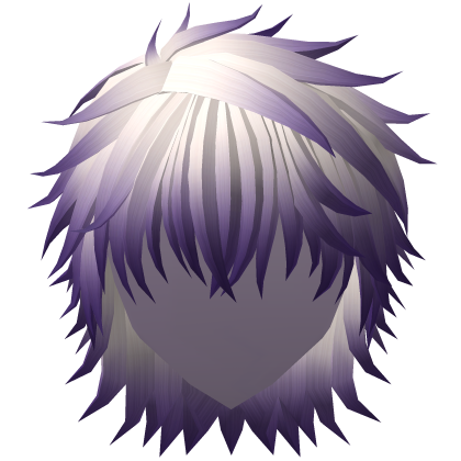 Halloween Fluffy Messy Anime Hair (White Purple) Roblox item