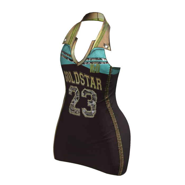 Snake Sporty Stud Collar Jersey Dress (Goldstar)
