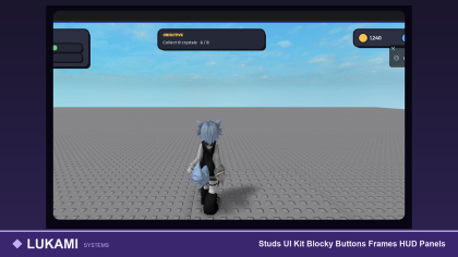 Studs UI Kit Blocky Buttons Frames HUD Panels preview 9