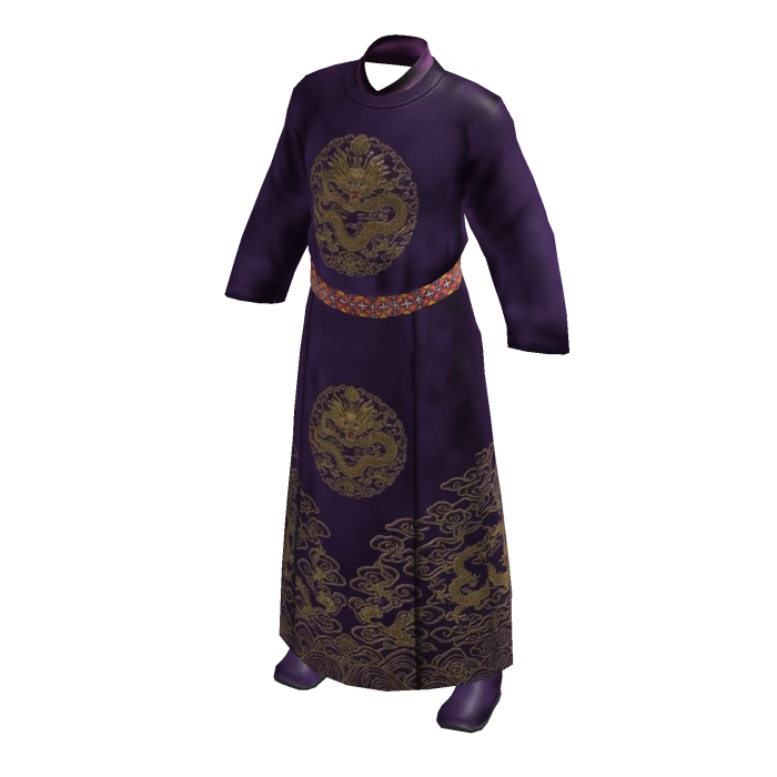 Traditional Chinese Male Long Robe Hanfu-Purple