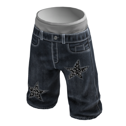Leopard Star Jorts - black thumbnail