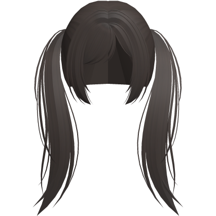messy brown long pigtails hair moe girl  Roblox item