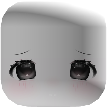🤍 sweet shy eyes face mask chibi white Roblox item