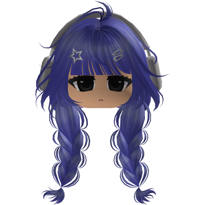 Cute emo y2k hair fluffy blue
