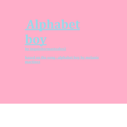 Alphabet boy