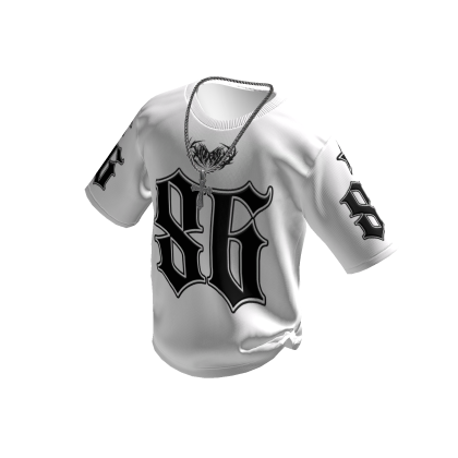 White OS 86 Svddenly T-Shirt w/ Cross Chain thumbnail
