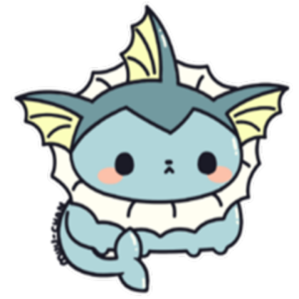 Cute chibi Vaporeon Pokemon Roblox decal