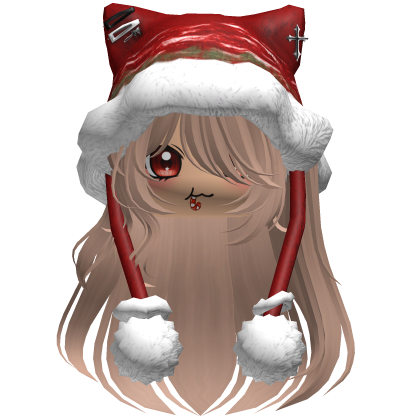 Long Blonde hair cute Christmas hat Y2k