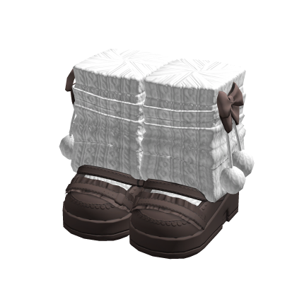 Brown Platform Leg Warmers w/ Bows
