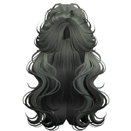 Crimped Wavy Empress Ponytail Black&Ash