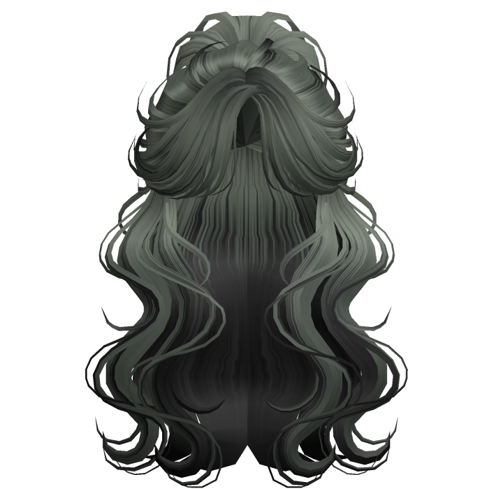 Crimped Wavy Empress Ponytail Black&Ash