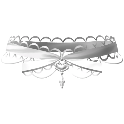 ✧ kawaii white lace heart choker thumbnail