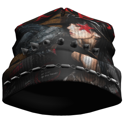 2000s distressed beanie