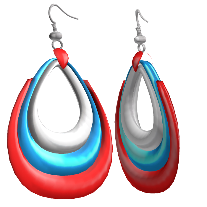 Red & Blue 2000s Harajuku Ear Hoops Y2K