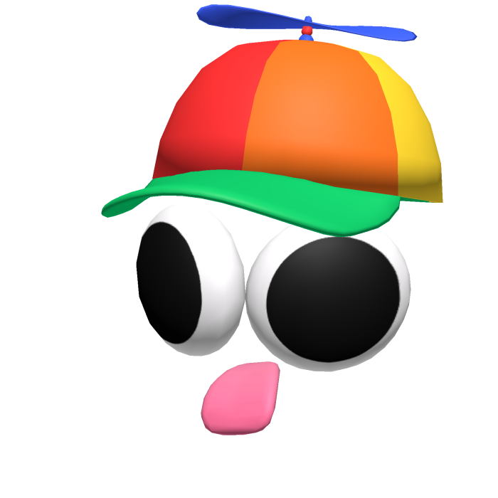 Propeller hat w Big Silly Eyes And Silly Tongue