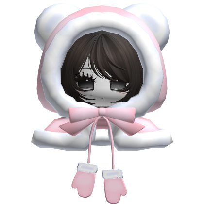 Christmas Moe Girl Pink Bear Hood Dark brown