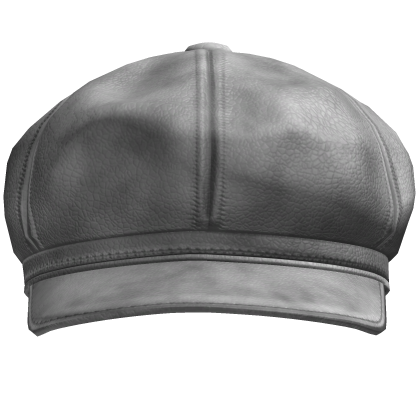 White Leather Beret Cap