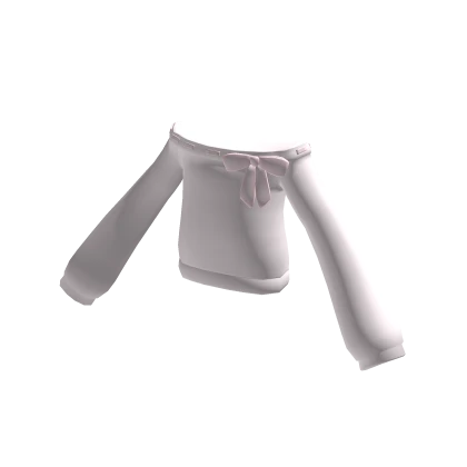 ♡ : pink off shoulder sweater with ribbon | Roblox Item