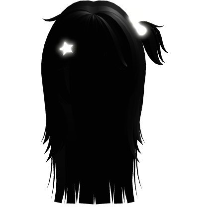 [EMISSIVE] emo  girl hair w/ star clip (black)