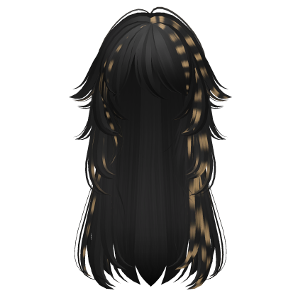 long fluffy anime hair with tufts (raccoon gold)