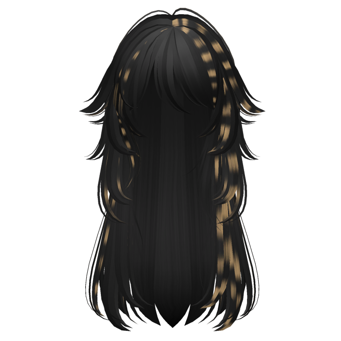 long fluffy anime hair with tufts (raccoon gold)