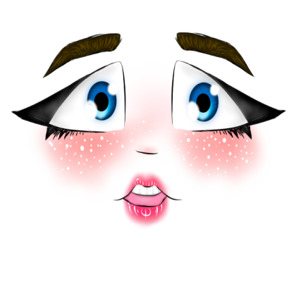 Cute blush blue eyes white freckles Roblox decal