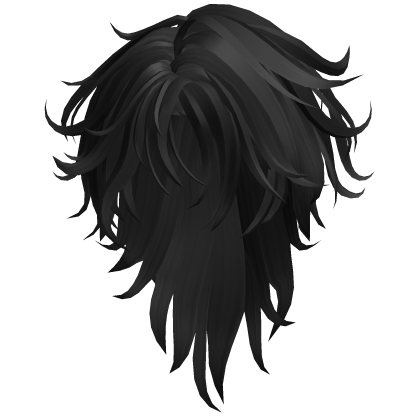 Long Textured Wolf Cut Hair - Black