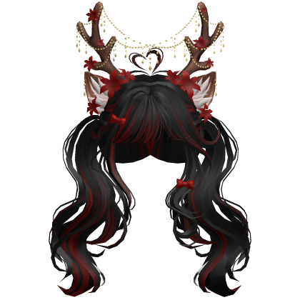 Ethereal Christmas Fairy Fawn Pigtails w/ Antlers