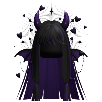 Cute Demonic Wings Heart Hair (Black&Purple)