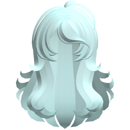 fluffy swirly long side bang hair teal