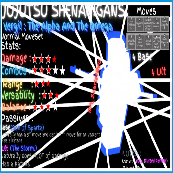 Vergil, The Alpha And Omega (JJS V2) Roblox decal