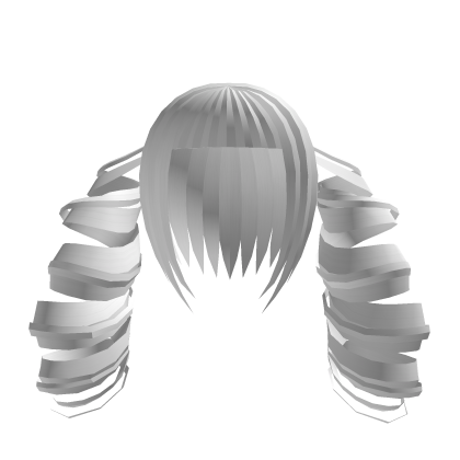 Long Curly Goth Pigtails white