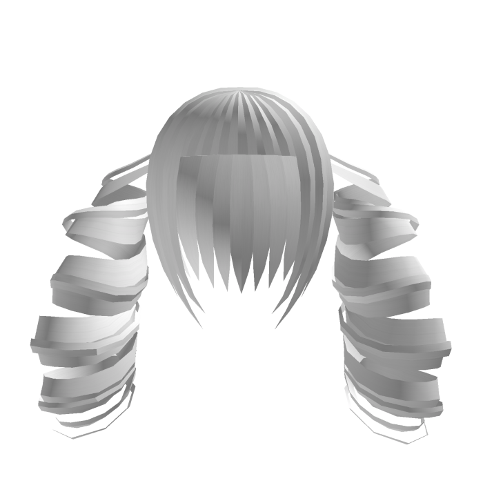 Long Curly Goth Pigtails white