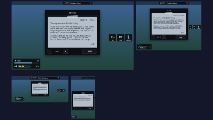Horror UI Kit Stamina Flashlight Objective HUD preview 7