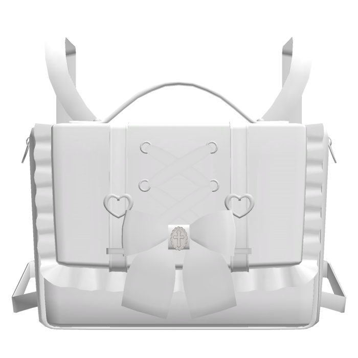 ୨୧ : 1.0 adorable laced doll backpack ♡ white