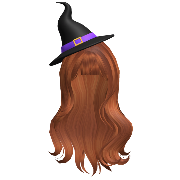 Ginger Wavy Hair with Halloween Witch Hat