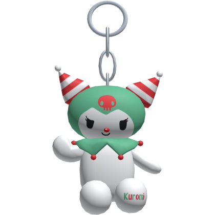 Christmas Candy Cane Kuromi Kitty Keychain