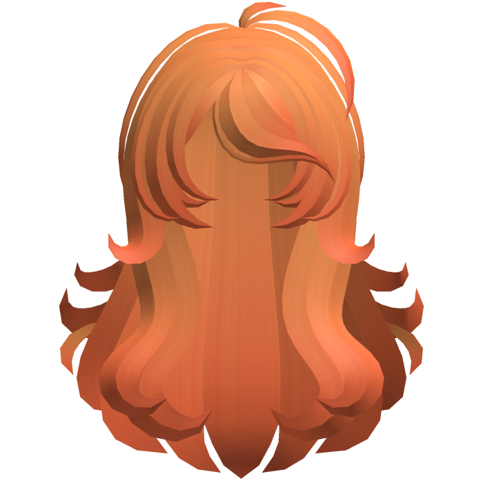 fluffy swirly long side bang hair orange
