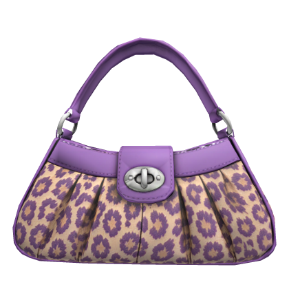 Lavender purple floral pleated shoulder bag