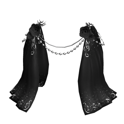Ethereal Black and Silver Rose Goddess Skirt (1.0)