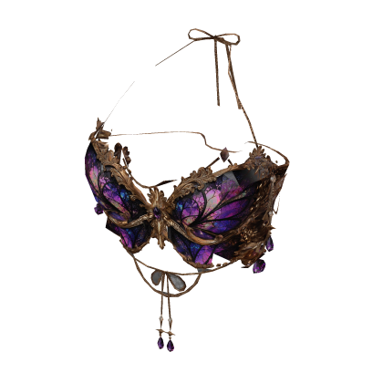 🦋 Stained Glass Violet Y2K Butterfly Top