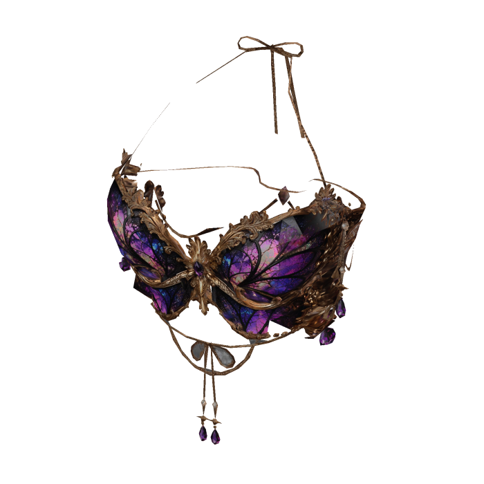 🦋 Stained Glass Violet Y2K Butterfly Top